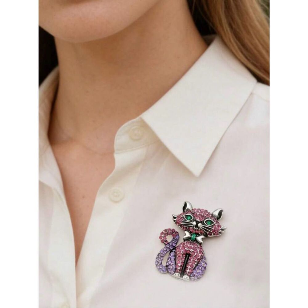 Purple Cat Brooch A1944